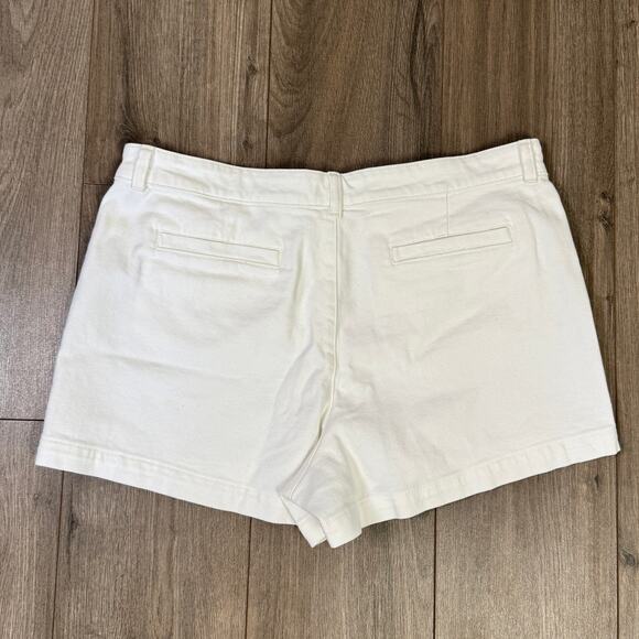J.Crew Patch Pocket Denim Short Womens 14 White High Rise Stretch Zip Fly Button - Picture 6 of 8